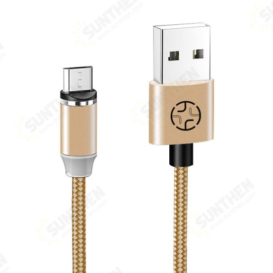 LED 2.4A Magnetic Round Rotate Type-C Micro USB Data Cable 1.2M for Samsung S10 K30 LG HUAWEI