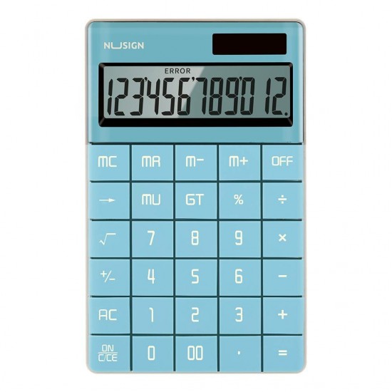 NS041 Desktop Calculator Large LCD Screen 12-digit Calculator Solar/Battery Dual Powered for Business Finance Office School from XM