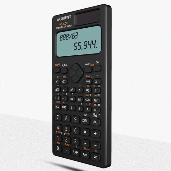 WS-JSQ02 Scientific Calculator 2-Line 10+2 Digits Display LCD Double Power with 417 Function Calculator for Students School Exam Use Equation Office Supplies