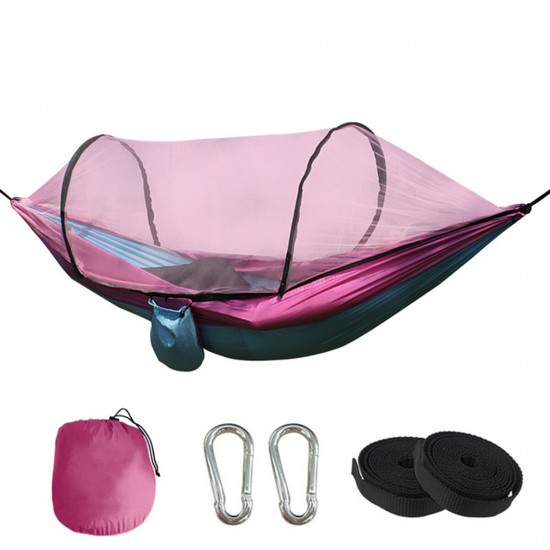 1-2 People Camping Hammock with Mosquito Net Lightweight Hanging Bed Beach Travel Max Load 300kg