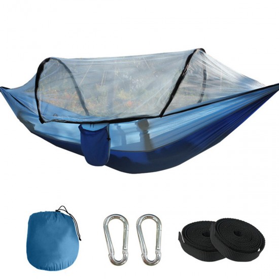 1-2 People Camping Hammock with Mosquito Net Lightweight Hanging Bed Beach Travel Max Load 300kg