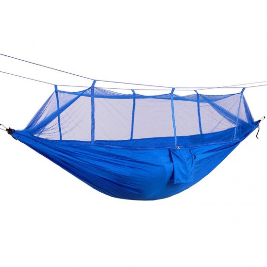 1-2 Person Camping Hammock with Mosquito Net Hanging Bed Sleeping Swing for Outdoor Hiking Travel Garden Patio