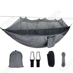 1-2 Person Portable Outdoor Camping Hammock with Mosquito Net High Strength Parachute Fabric Hanging Bed Hunting Sleeping Swing Max Load 300KG 1-2 Person Portable Outdoor Camping Hammock with Mosquito Net High Strength Parachute Fabric Hanging Bed Hunting Sleeping Swing Max Load 300KG