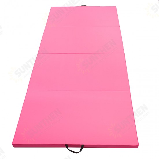 118x47x1.96inch 4 Folding Super Large Gymnastics Mat Yoga Gym Exercise Pad Pink