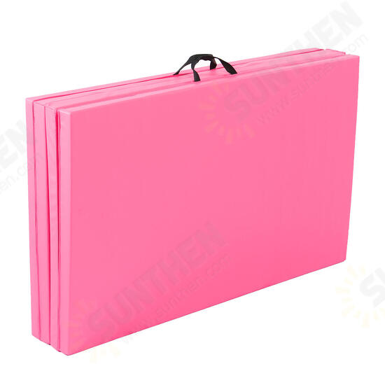 118x47x1.96inch 4 Folding Super Large Gymnastics Mat Yoga Gym Exercise Pad Pink