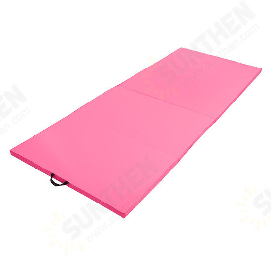 118x47x1.96inch 4 Folding Super Large Gymnastics Mat Yoga Gym Exercise Pad Pink