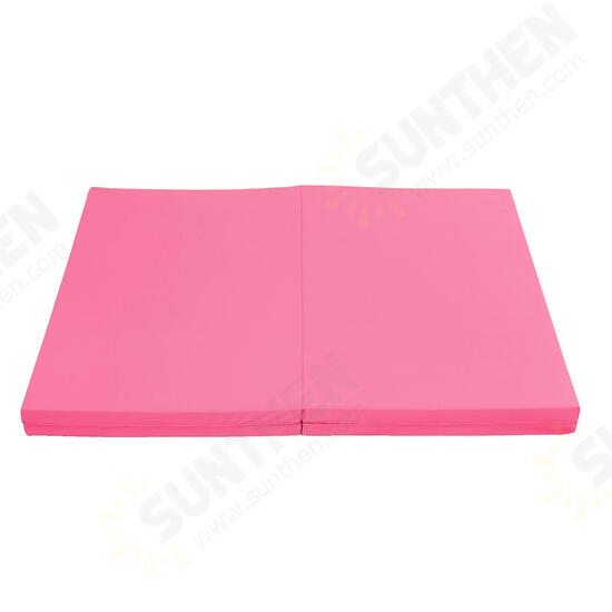 118x47x1.96inch 4 Folding Super Large Gymnastics Mat Yoga Gym Exercise Pad Pink