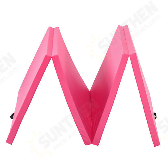 118x47x1.96inch 4 Folding Super Large Gymnastics Mat Yoga Gym Exercise Pad Pink