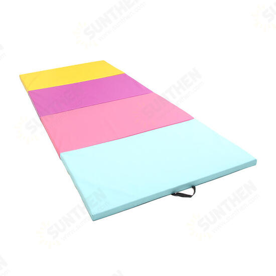 118x47x2inch Folding Yoga Mats PU Leather Gymnastics Mat Floor Dancing Exercise Training Pad