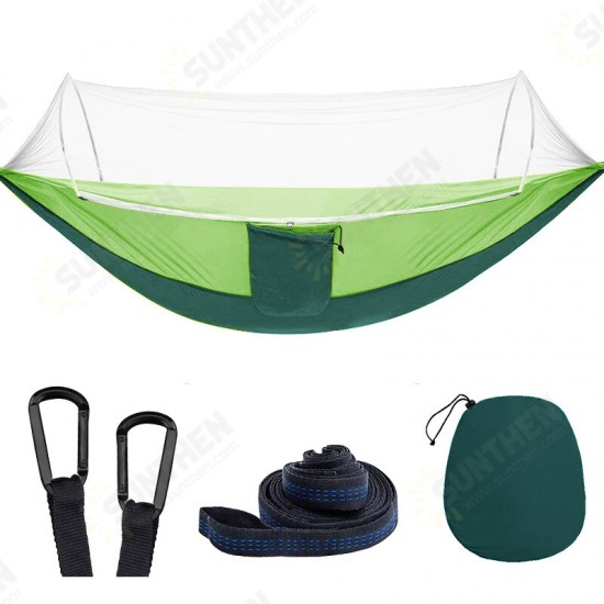 2 People Outdoor Camping Nylon Strong Hammock W Mosquito Net Travel Portable Backpack Hammock Max Load 400KG