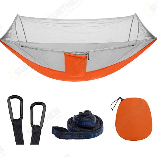 2 People Outdoor Camping Nylon Strong Hammock W Mosquito Net Travel Portable Backpack Hammock Max Load 400KG