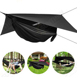 2 Persons 2-in-1 Camping Canopy Hammock Tent Set Lightweight Portable Hammock Outdoor Camping Travel Backyard Hammock 2 Persons 2-in-1 Camping Canopy Hammock Tent Set Lightweight Portable Hammock Outdoor Camping Travel Backyard Hammock