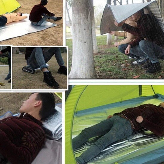200x200CM Aluminum Foil Sleeping Pad Picnic Mat for Outdoor Camping Hiking Traveling 200x200CM Aluminum Foil Sleeping Pad Picnic Mat for Outdoor Camping Hiking Traveling