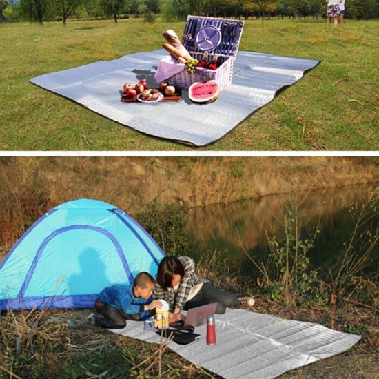 200x200CM Aluminum Foil Sleeping Pad Picnic Mat for Outdoor Camping Hiking Traveling