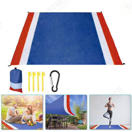 200x210cm Beach Mat Sand Blanket Waterproof Picnic Pad Oversize Sunshade Canopy Outdoor Camping Travel