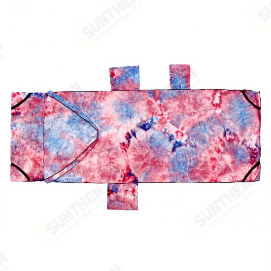 210 x 75cm Beach Chair Towel Lazy Sunbath Towel Tie-dye Multi-pocket Absorbent Camping Mat Towels