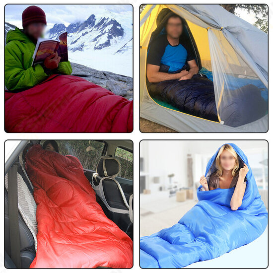 210x75cm 1600G All Season Waterproof Ultralight Compact Hiking Camping Single Sleeping Bag with Carry Bag Solid Colors Lightweight Sleeping Bag