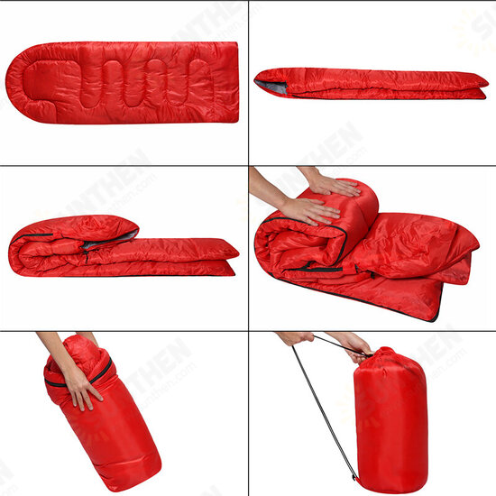 210x75cm 1600G All Season Waterproof Ultralight Compact Hiking Camping Single Sleeping Bag with Carry Bag Solid Colors Lightweight Sleeping Bag