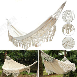 240x150CM Large Double Cotton Hammock Fringe Swing Beach Yard Hanging Chair Bed 240x150CM Large Double Cotton Hammock Fringe Swing Beach Yard Hanging Chair Bed