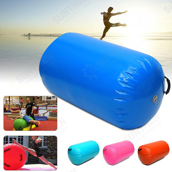 25.5x39.3inch Inflatable Airtrack Home Roller Small Airtrack Gymnastics Mat Cylinder Gym Training