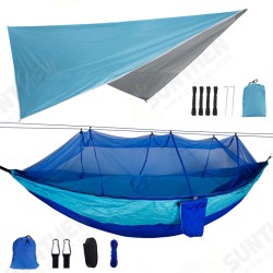 260x140cm Double Person Camping Hammock with Mosquito Net + 300x260cm Awning Outdoor Camping Travel Max Load 300kg 260x140cm Double Person Camping Hammock with Mosquito Net + 300x260cm Awning Outdoor Camping Travel Max Load 300kg