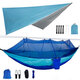 260x140cm Double Person Camping Hammock with Mosquito Net + 300x260cm Awning Outdoor Camping Travel Max Load 300kg