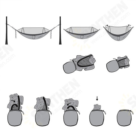 270x140cm Auto Quick Open Hammock Outdoor Camping Hanging Swing Bed With Mosquito Net Max Load 250kg 270x140cm Auto Quick Open Hammock Outdoor Camping Hanging Swing Bed With Mosquito Net Max Load 250kg