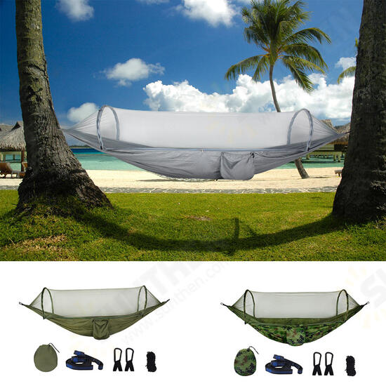 270x140cm Auto Quick Open Hammock Outdoor Camping Hanging Swing Bed With Mosquito Net Max Load 250kg 270x140cm Auto Quick Open Hammock Outdoor Camping Hanging Swing Bed With Mosquito Net Max Load 250kg
