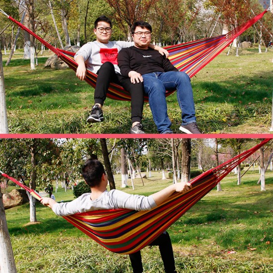 280x100cm Outdoor 2 People Double Hammock Portable Camping Parachute Hanging Swing Bed Max Load 350kg