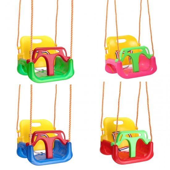 3-IN-1 Outdoor High Back Toddler Baby Swing Set Children Full Bucket Seat Swing For Outside Playground Park