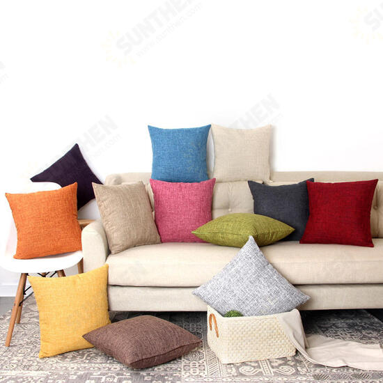 45x45cm Pillow Cover Cotton Linen Camping Pillow Case Cushion Covers Waist Cushion Protactor 45x45cm Pillow Cover Cotton Linen Camping Pillow Case Cushion Covers Waist Cushion Protactor