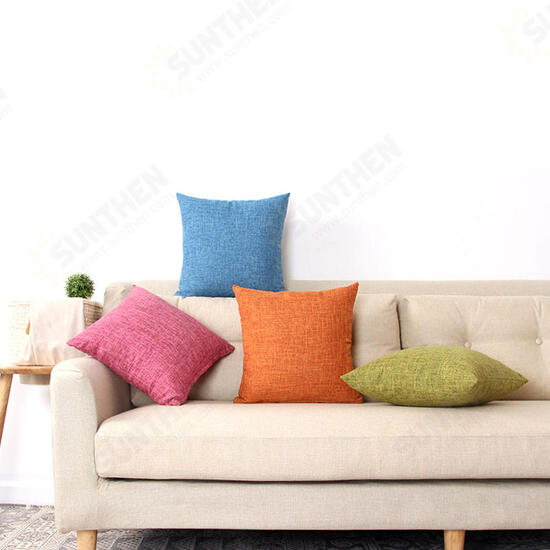 45x45cm Pillow Cover Cotton Linen Camping Pillow Case Cushion Covers Waist Cushion Protactor 45x45cm Pillow Cover Cotton Linen Camping Pillow Case Cushion Covers Waist Cushion Protactor