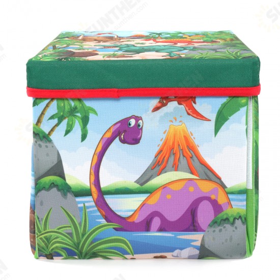 72x72cm Children Cartoon Play Mat+6 Dinosaur Toy Square Folding Box Camping Mat Kid Toddler Crawling Picnic Carpet