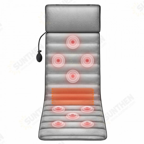 9-Gears Adjust Electric Vibrator Heating Back Neck Massager Mattress Leg Waist Cushion Mat Home Office Pain Relief Relax Massage Pad