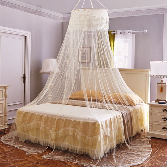 Anti-Mosquito Round Ceiling Mosquito Net Dense And High Polyester Mesh No Installation Mosquito Net