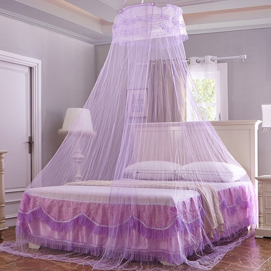 Anti-Mosquito Round Ceiling Mosquito Net Dense And High Polyester Mesh No Installation Mosquito Net