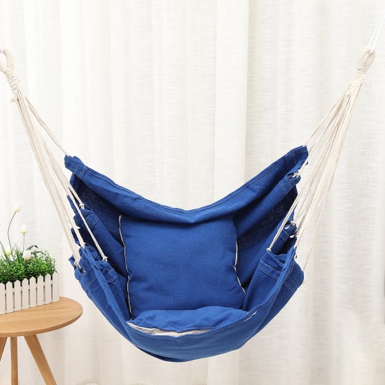 Camping Hammock Chair Swing Seat Indoor Outdoor Folding Hanging Chair with Ropes Pillow
