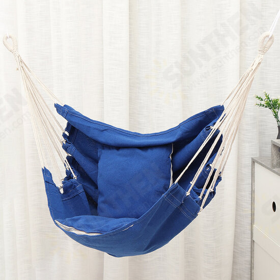 Camping Hammock Chair Swing Seat Indoor Outdoor Folding Hanging Chair with Ropes Pillow