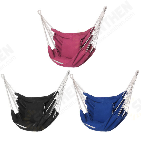 Camping Hammock Chair Swing Seat Indoor Outdoor Folding Hanging Chair with Ropes Pillow