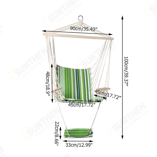 Cotton Hammock Chair Comfortable Hanging Swing Seat Swing Cushion Outdoor Indoor Garden Max Load 150kg