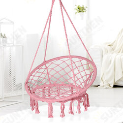 Cotton Metal Swing Seat Hanging Chair Hammock Max Load 240kg for Outdoor Garden Camping Cotton Metal Swing Seat Hanging Chair Hammock Max Load 240kg for Outdoor Garden Camping