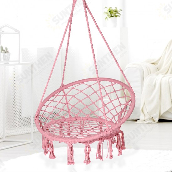 Cotton Metal Swing Seat Hanging Chair Hammock Max Load 240kg for Outdoor Garden Camping