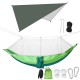 Double Person Camping Hammock with Mosquito Net + Awning Outdoor Hiking Travel Hanging Hammock Set Bearable 300kg