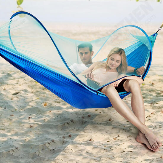 260x150cm Outdoor Double Hammock Camping Hanging Swing Bed With Mosquito Net Max Load 200kg 260x150cm Outdoor Double Hammock Camping Hanging Swing Bed With Mosquito Net Max Load 200kg