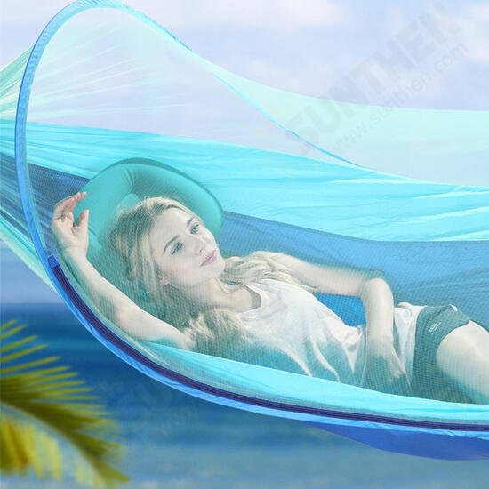 260x150cm Outdoor Double Hammock Camping Hanging Swing Bed With Mosquito Net Max Load 200kg 260x150cm Outdoor Double Hammock Camping Hanging Swing Bed With Mosquito Net Max Load 200kg