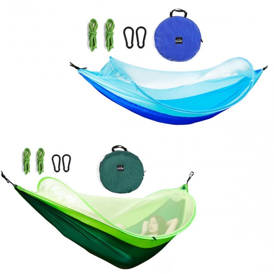 260x150cm Outdoor Double Hammock Camping Hanging Swing Bed With Mosquito Net Max Load 200kg