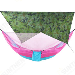 Camouflage Rain Fly Tarp and Camping Hammock with Mosquito Net Portable Hammock Canopy 210T Plaid Fabric PU Waterproof 2000 Sun Shade Tent Awning For 2 Person Camouflage Rain Fly Tarp and Camping Hammock with Mosquito Net Portable Hammock Canopy 210T Plaid Fabric PU Waterproof 2000 Sun Shade Tent Awning For 2 Person
