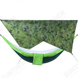 Camouflage Rain Fly Tarp and Camping Hammock with Mosquito Net Portable Hammock Canopy 210T Plaid Fabric PU Waterproof 2000 Sun Shade Tent Awning For 2 Person Camouflage Rain Fly Tarp and Camping Hammock with Mosquito Net Portable Hammock Canopy 210T Plaid Fabric PU Waterproof 2000 Sun Shade Tent Awning For 2 Person