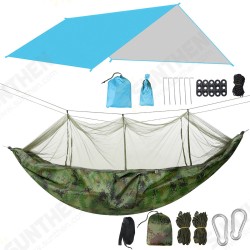 1-2 Person Camping Hammock+Mosquito Net Mesh+Rain Tarp Cover Sleeping Bed Swing Chair Outdoor Hunting Climbing 1-2 Person Camping Hammock+Mosquito Net Mesh+Rain Tarp Cover Sleeping Bed Swing Chair Outdoor Hunting Climbing
