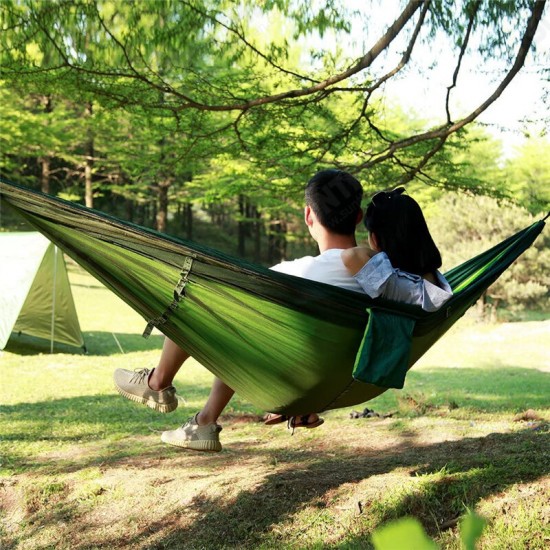 1-2 Person Camping Hammock+Mosquito Net Mesh+Rain Tarp Cover Sleeping Bed Swing Chair Outdoor Hunting Climbing